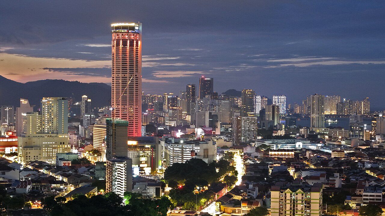 ペナン・ジョージタウン一帯の夜景