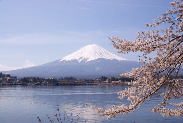 河口湖に映る富士山