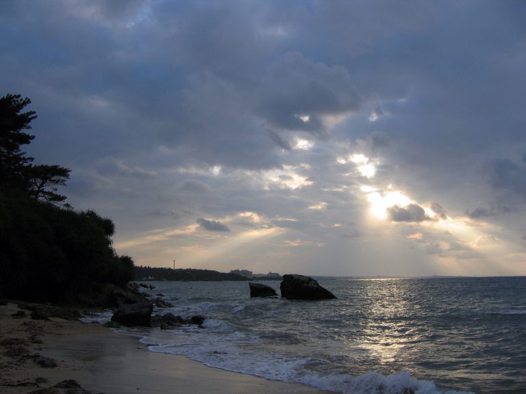 The coast of Onna village on the west side of Okinawa's main island