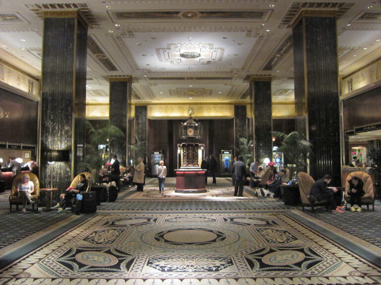 Luxury hotel lobby interior